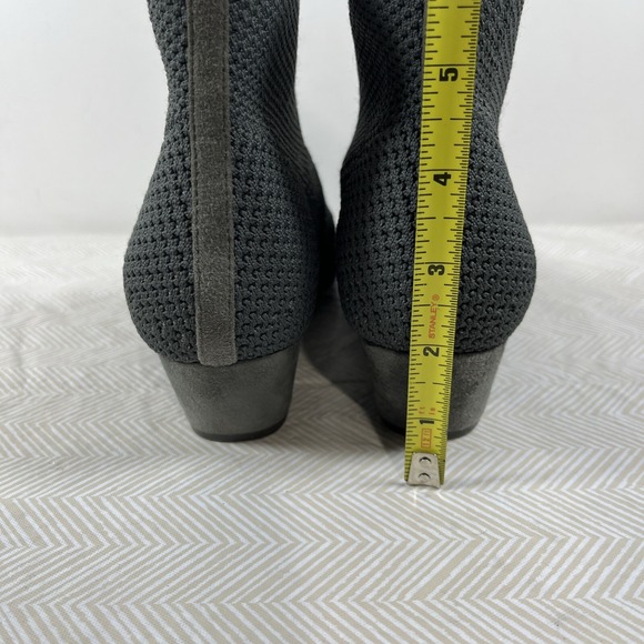 Eileen Fisher Womens 8.5 Sock Boot Gray Purl Stretch Knit Ankle Bootie Recycle - Picture 5 of 16